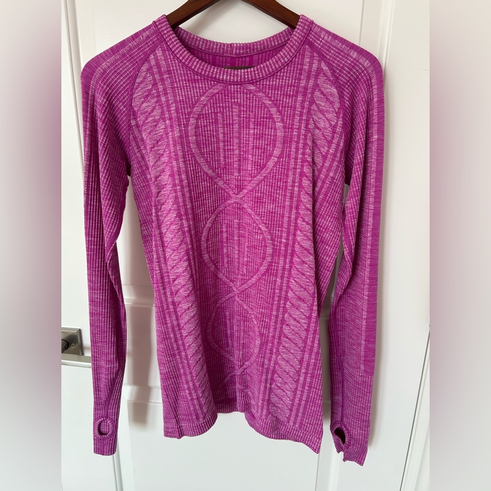 EUC Lululemon Rest Less Pullover Heathered Ultraviolet Purple Long Sleeve Sz 10 - Picture 10 of 13